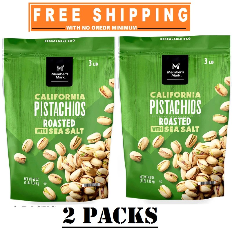 2 PACKS Member's Mark Roasted & Salted Pistachios, 48 oz.