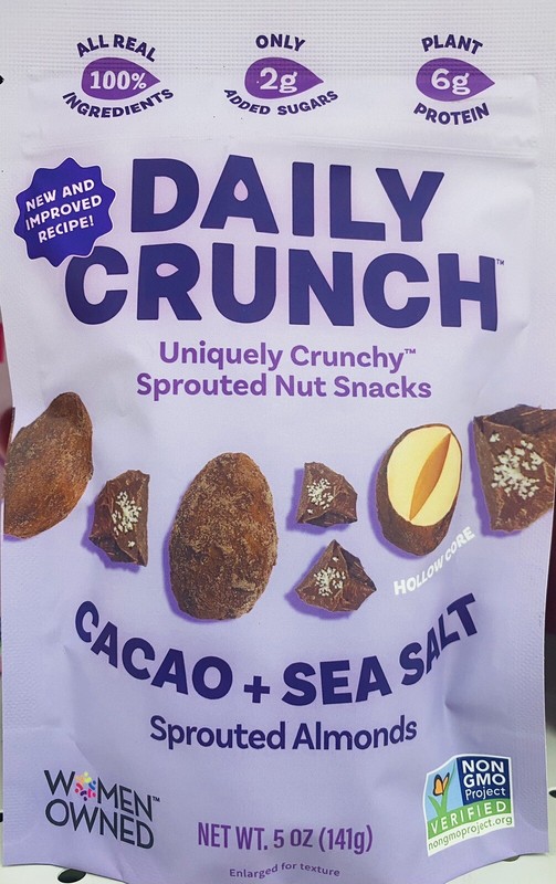Daily Crunch CACAO + SEA SALT SPROUTED ALMONDS 5 oz Resealable Bag