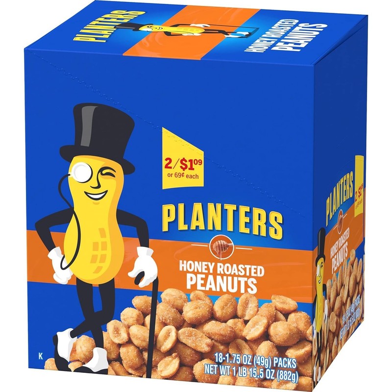 Planters Honey Roasted Peanuts, 1.75 oz Tubes (Pack - Ounce of 36) gallery