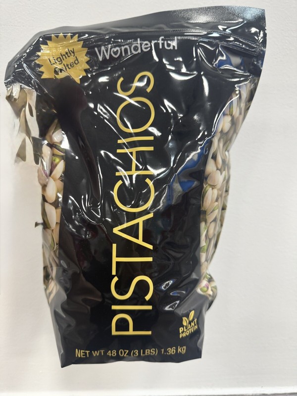 Wonderful Pistachios In-Shell Lightly Salted Nuts, 48oz Resealable Bag