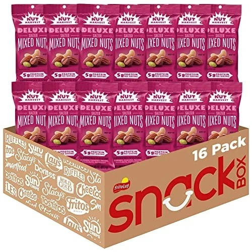 Nut Harvest, Deluxe Mixed Nuts, 2.25 Ounce, Pack of 16.