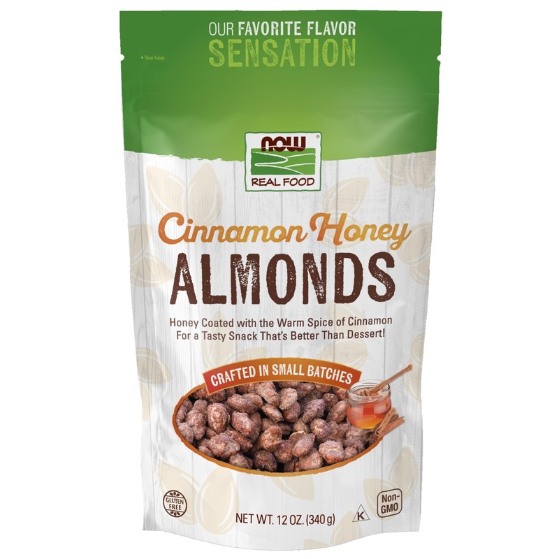 Cinnamon Honey Roasted Almonds 12 Ounce Gluten Free Low Sugar Snack Nuts