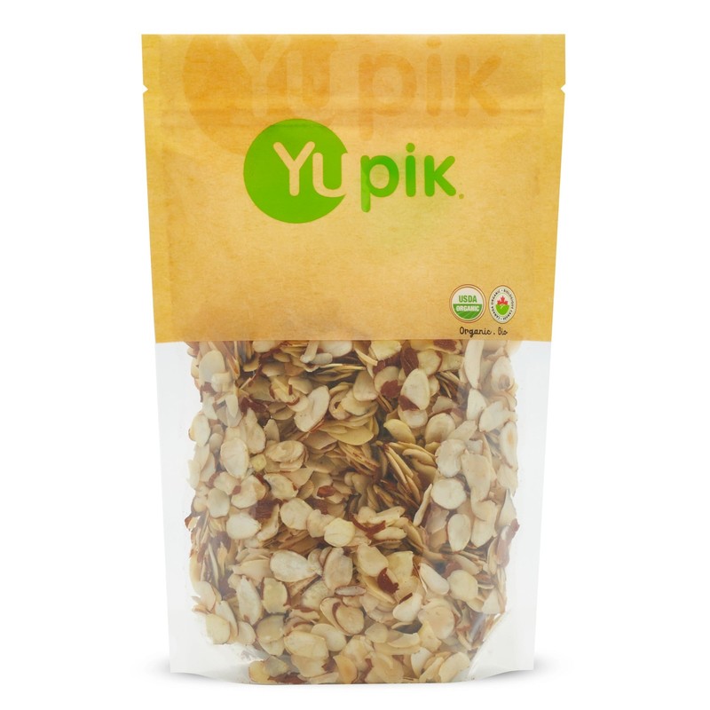 Organic Sliced European Almonds With Skins, 1 lb, Unblanched, Gluten-Free,