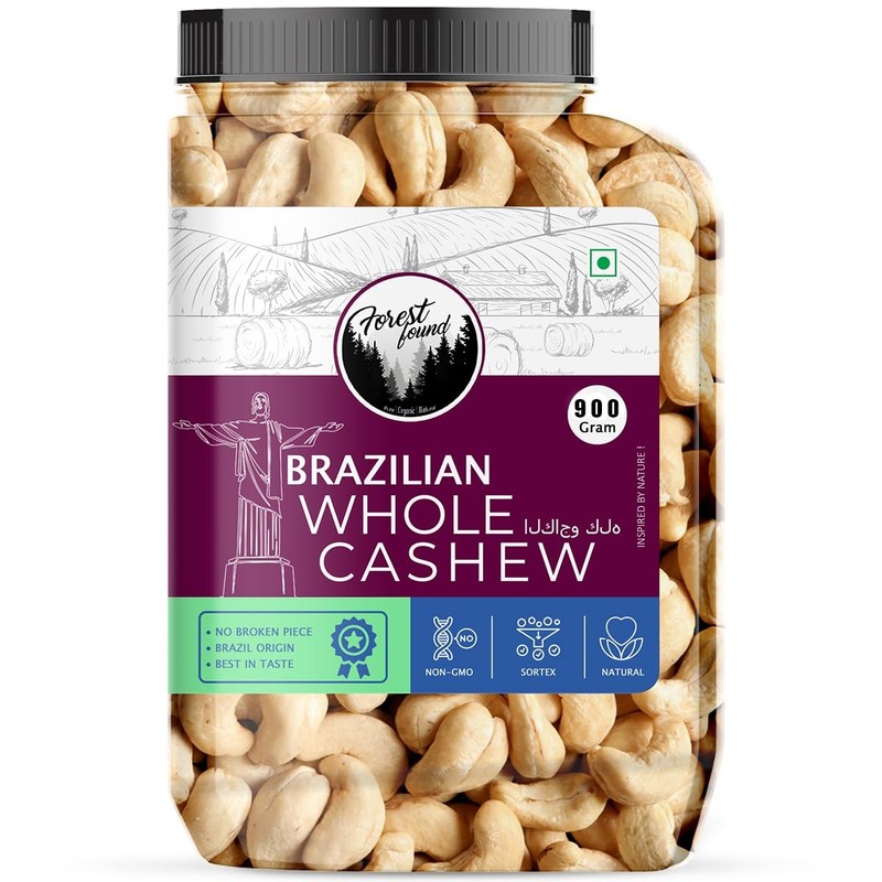 Forest Found Jumbo Cashew Nuts 900g | Premium Whole Kaju Authentic Dry Fruits