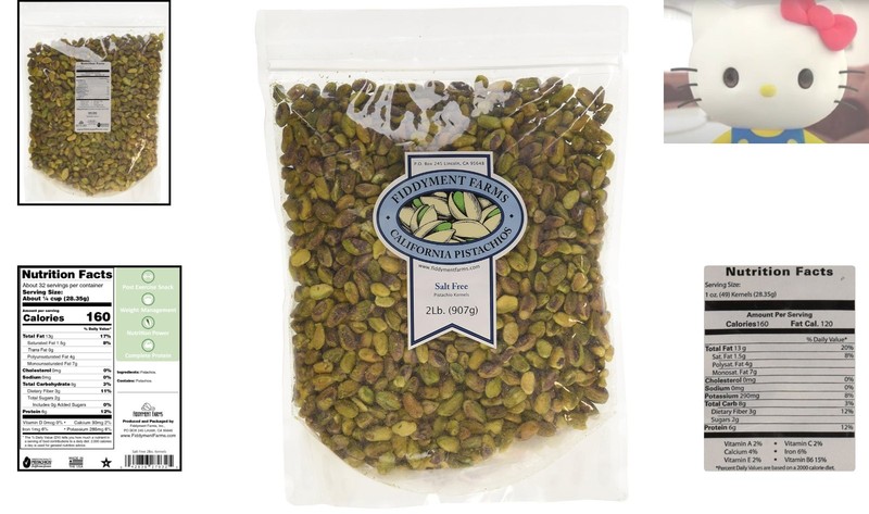 Jumbo California Grown 2 lbs Unsalted Pistachio Kernels - Healthy Snacking Treat gallery