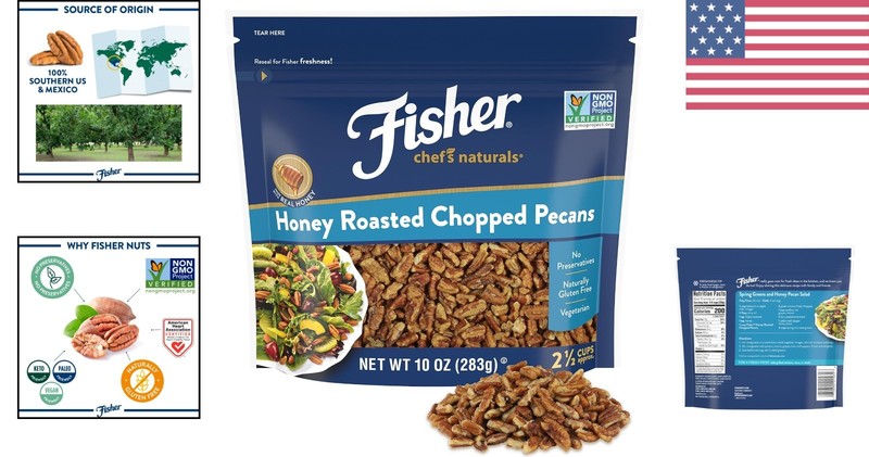 Honey Roasted Chopped Pecans 10oz - Gluten Free Snack & Baking Delight gallery