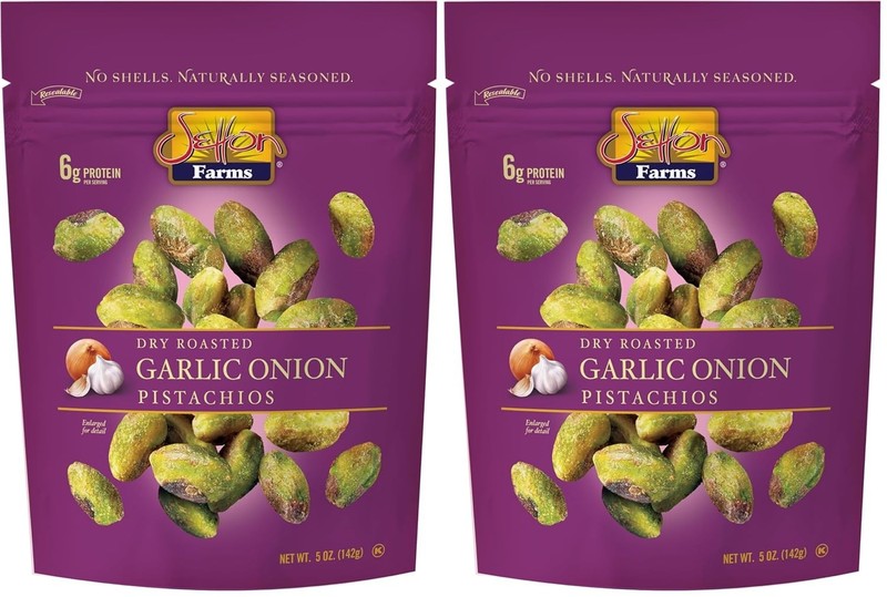 Savory No Shell Garlic Onion Pistachios, & Gluten-Free (5 oz, Pack of 2) gallery