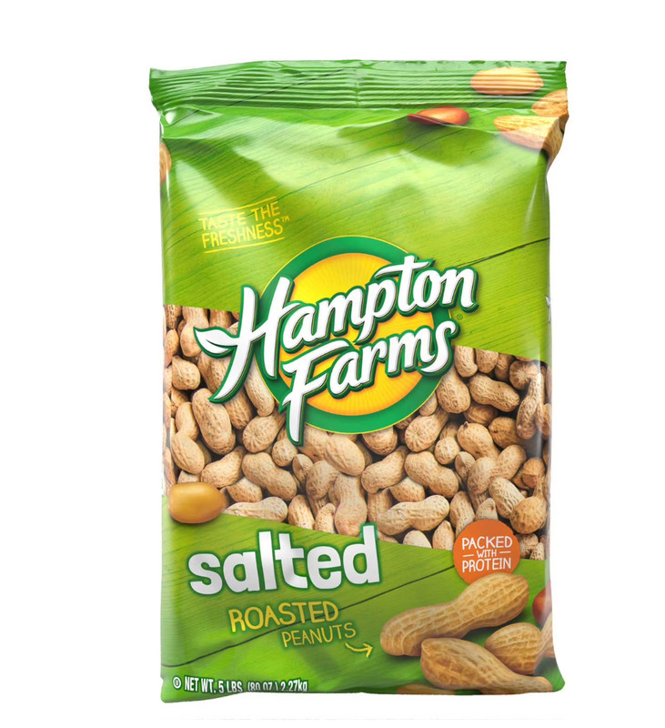 Hampton Farms Salted In-Shell Roasted Peanuts 5 lbs Fresh Snack Protein