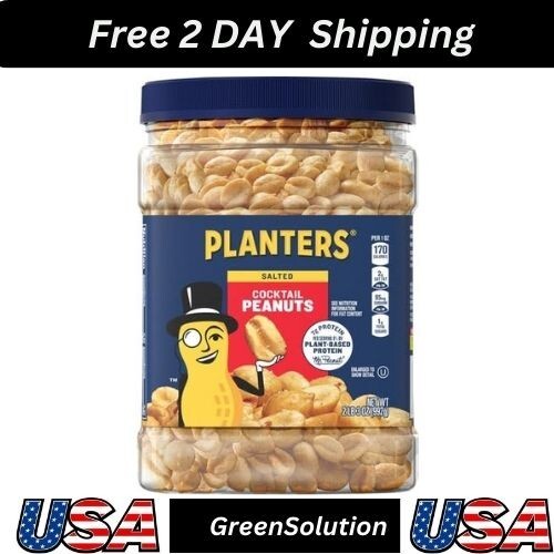 PLANTERS Salted Cocktail Peanuts, Party Snack, Plant-Based Protein, After School