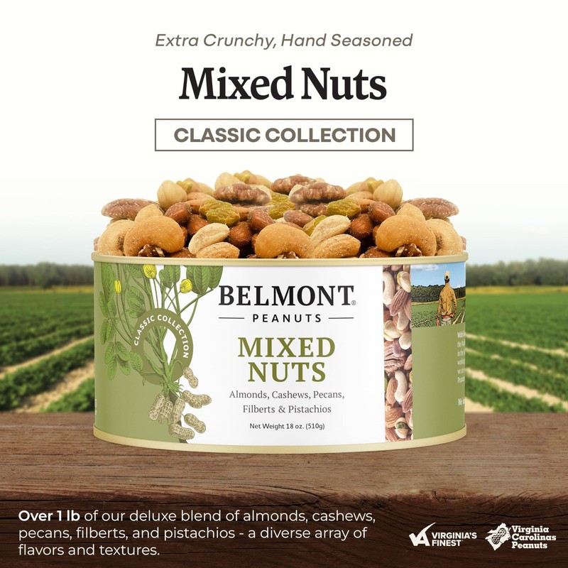Belmont Peanuts Gourmet SeaSalted Mixed Nuts, 18 oz 1 Pack – Cashews, Almonds... gallery