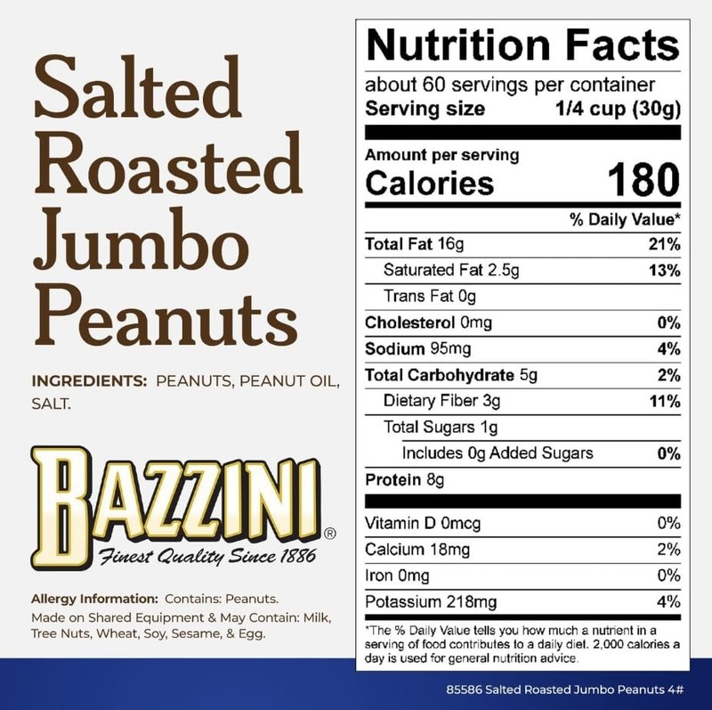 Salted Jumbo Peanuts 4lb Bulk Tin, Premium Roasted Peanuts with Classic Crunc... gallery