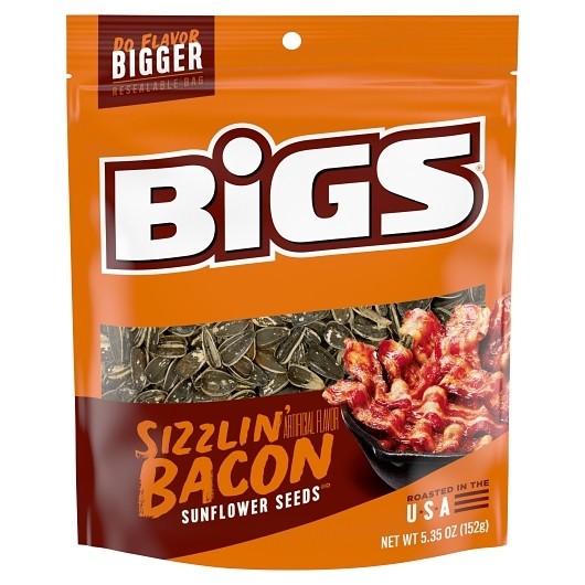 Bigs Sizzlin’ Bacon Sunflower Seeds, 5.35 Ounces, 12 Per Case