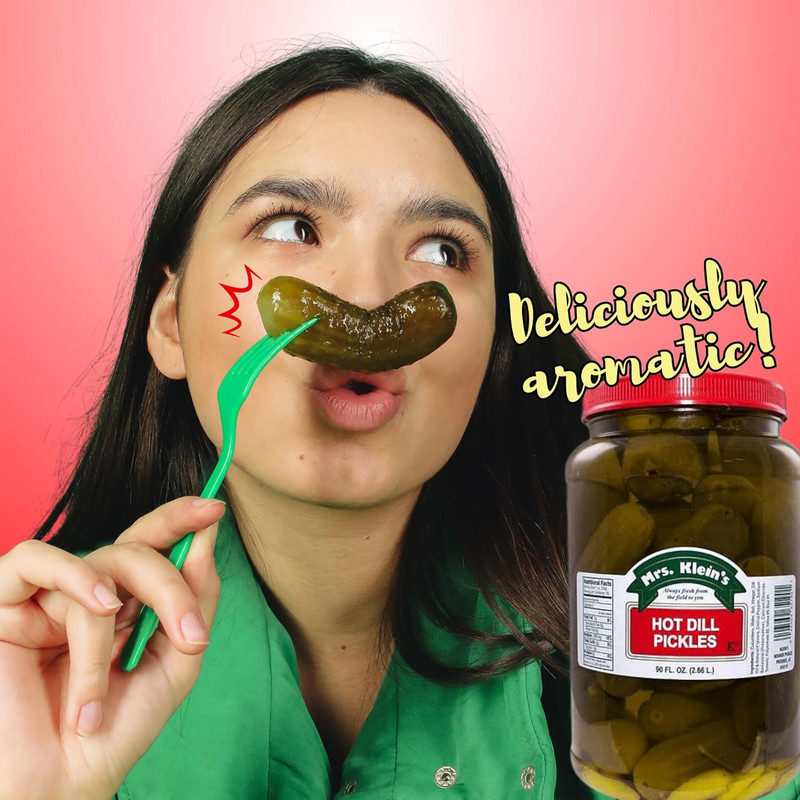 Mrs. Kleins Hot Dill Pickles Spicy Pickles Bold Dill Pickle Snack Made with Natu gallery