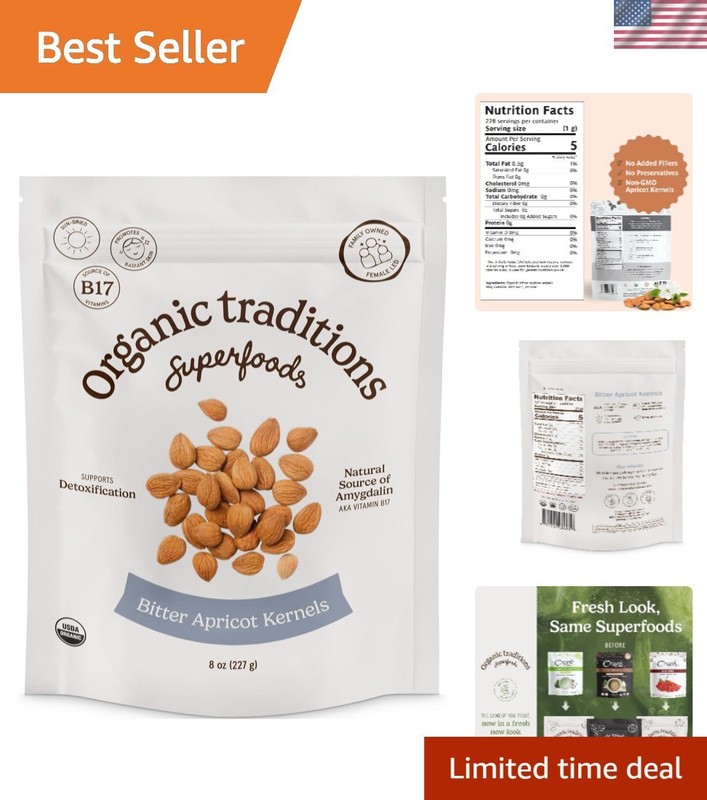 Organic Sweet & Bitter Raw Apricot Kernel Seeds- 8oz