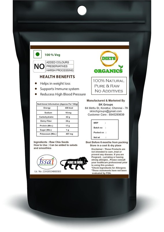 Diets Organics Chia Seeds 500gm gallery