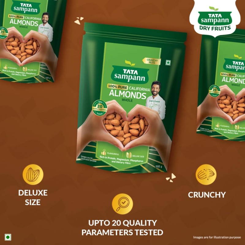 Tata Sampann Almonds 500g | California Badam Whole Rich Protein Fiber Magnesium gallery