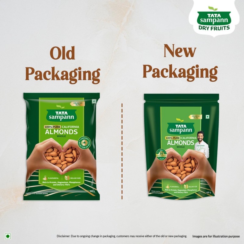 Tata Sampann Almonds 500g | California Badam Whole Rich Protein Fiber Magnesium gallery