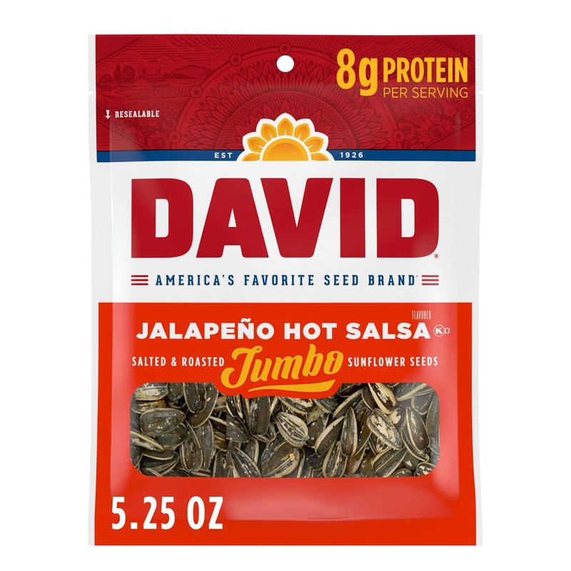 DAVID SEEDS Roasted and Salted Jalapeño Hot Salsa 5.25 Ounce (Pack of 12)