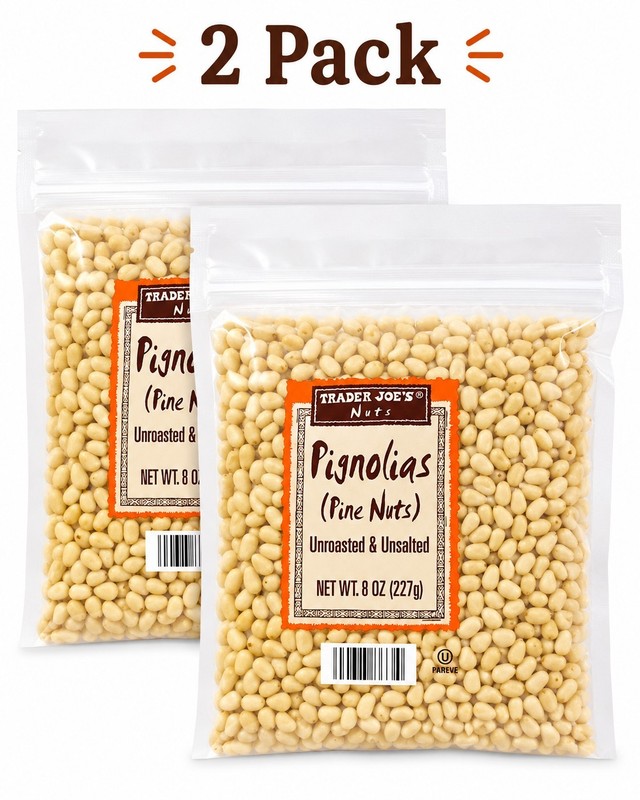 2 Pack New Trader Joe's Unroasted & Unsalted Pignolias Pine Nuts