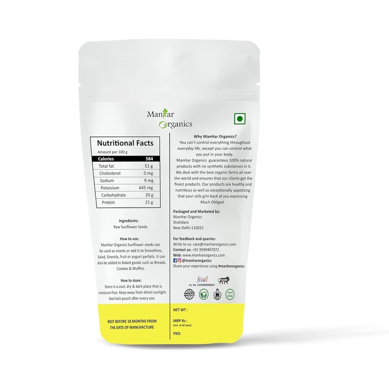 ManHar Organics Sunflower Seeds 1000gm gallery