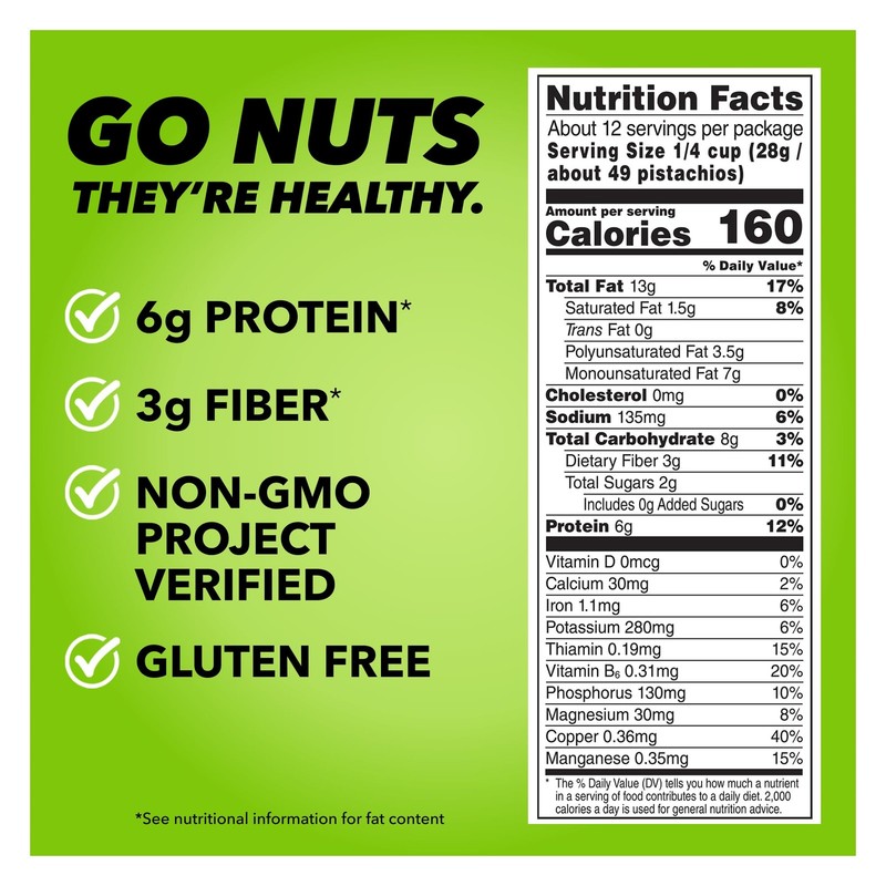 No Shells, Roasted & Salted Nuts, 12 Ounce Resealable Bag, Protein Snacks, Gl... gallery