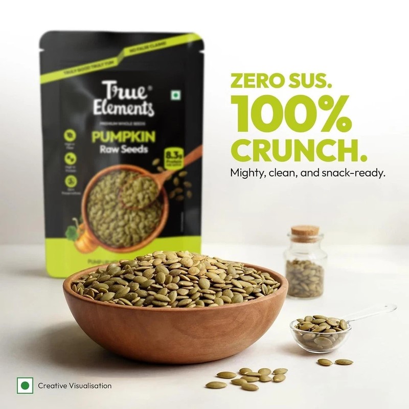 True Elements Pumpkin Seeds 250g 30g Protein per 100g Rich in Zinc & Magnesium gallery