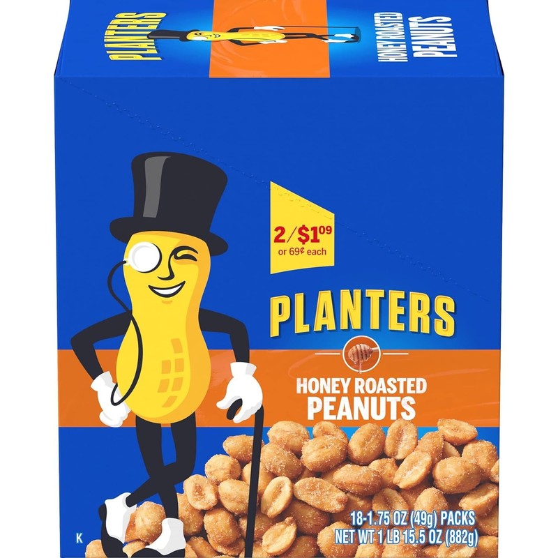 Planters Honey Roasted Peanuts, 1.75 oz Tubes (Pack - Ounce of 36) gallery