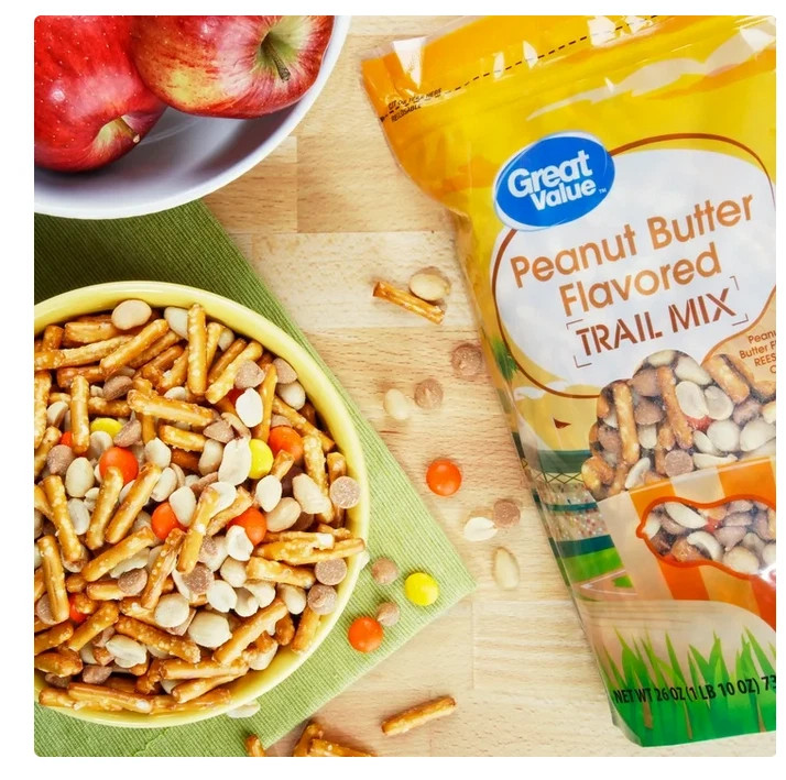 Great Value Peanut Butter Flavored Trail Mix Made with Reese's Pieces, 26 oz gallery