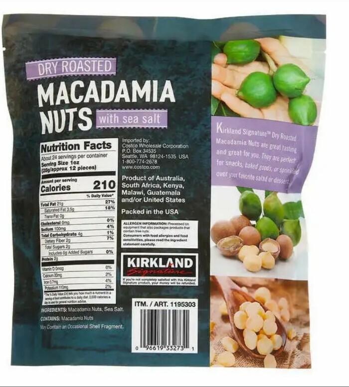 Kirkland Signature Dry Roasted Macadamia Nuts with Sea Salt 24 Ounce gallery