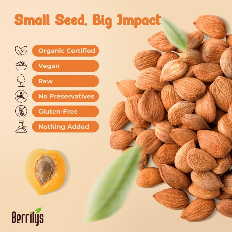 Berrilys Organic Bitter Apricot Kernels - USDA Certified 16 Ounce (Pack of 1) gallery