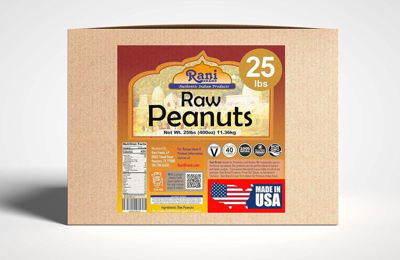 Rani Peanuts, Raw Whole With Skin uncooked, unsalted 25lbs 400oz 11.36kg Bulk... gallery
