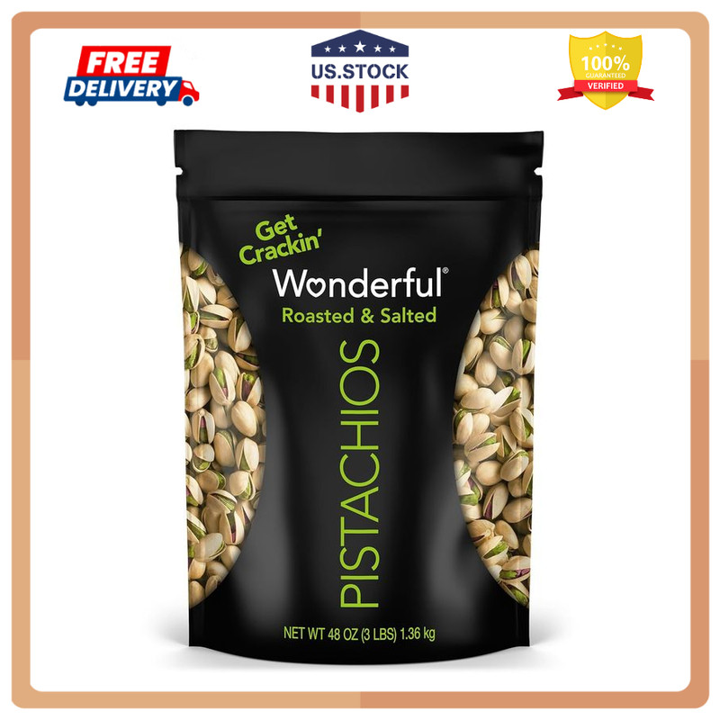 Wonderful Pistachios Roasted Salted In Shell Nuts 48 oz Bag