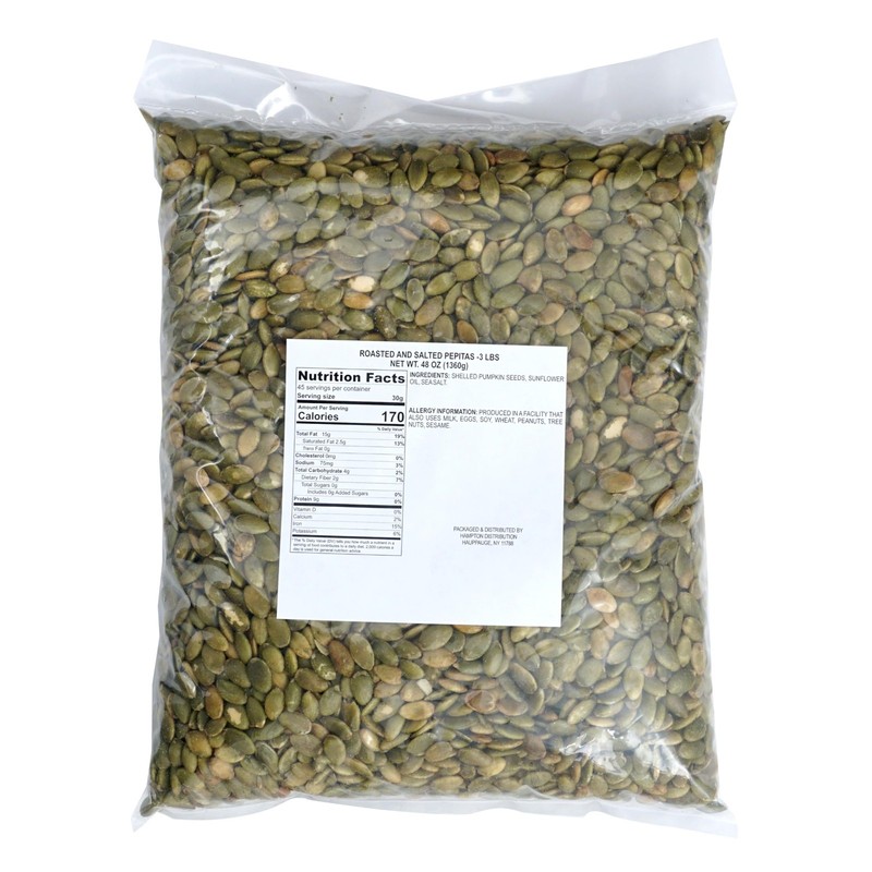 Roasted & Salted Pumpkin Seeds (Pepitas) - 3 lb Bulk Bag, No Shell, Healthy Snac gallery