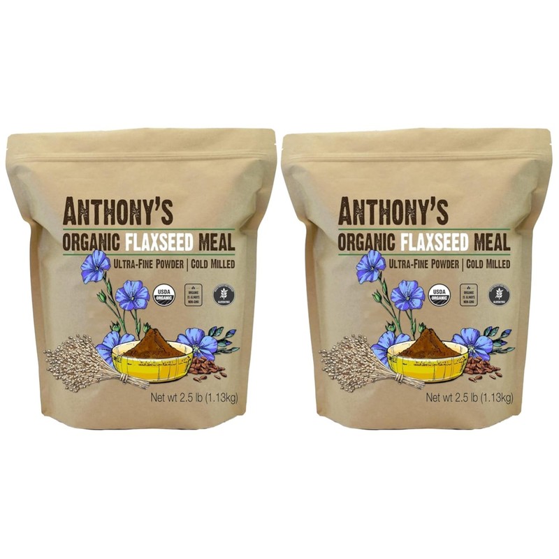 Organic Flaxseed Meal Powder – Cold Milled – 2 Pack