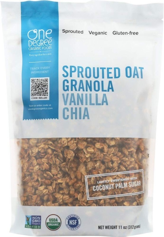 One Degree Sprouted Oat Vanilla Chia Granola, 11 fl oz (Pack of 6)