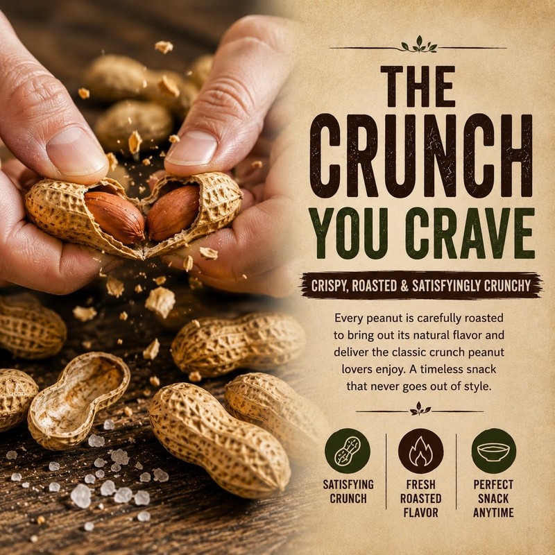 Roasted Unsalted Peanuts 2 LB Bulk Whole Snack Healthy Natural Protein On The Go gallery