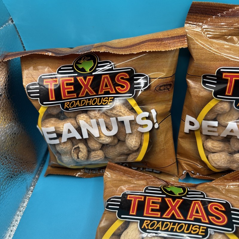 Texas Roadhouse Peanuts Lot of 3 4oz Each Roasted Peanuts gallery