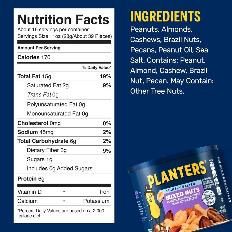 New Planters Lightly Salted Mixed Nuts 10.3oz 3 Pack Free Shipping gallery