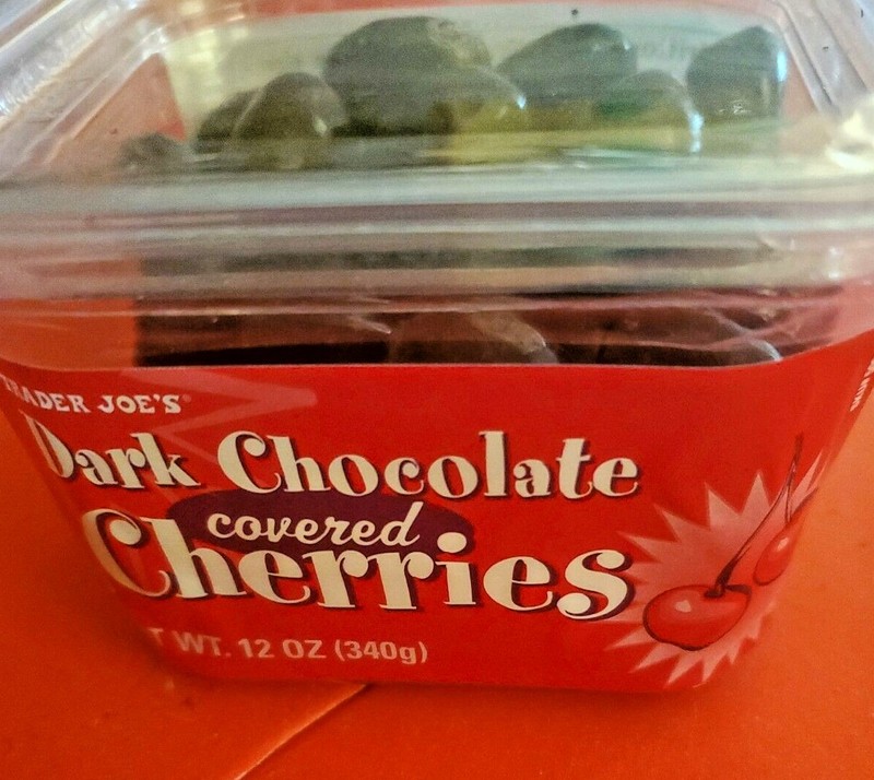 2 PACK TRADER JOE'S DARK CHOCOLATE COVERED CHERRIES 12 OZ EACH