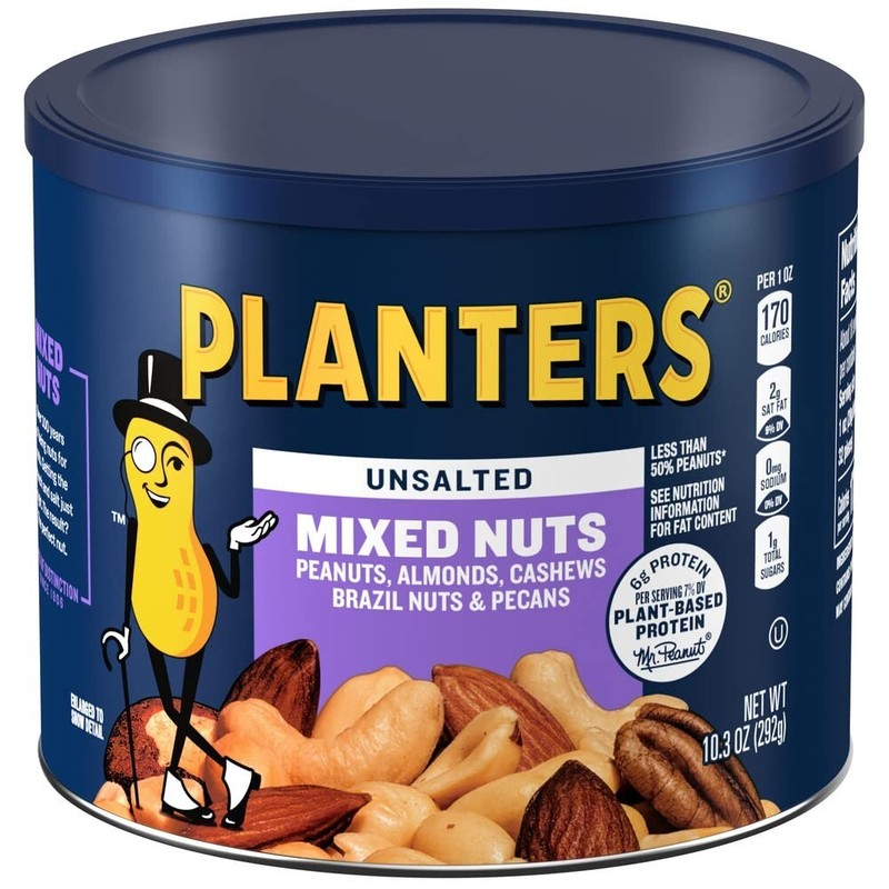PLANTERS Roasted Pecans Unsalted Pecans Peanuts, Nuts, Cashews, Almonds, 10.3 oz