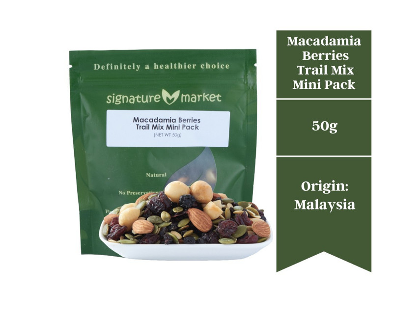 Signature Market Macadamia Berries Trail Mix Mini Pack 50g Healthy Snack