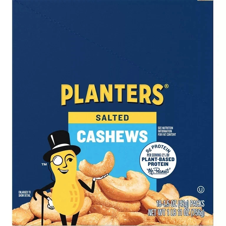 Planters Salted Cashews, 1.5 oz., 18 pk.