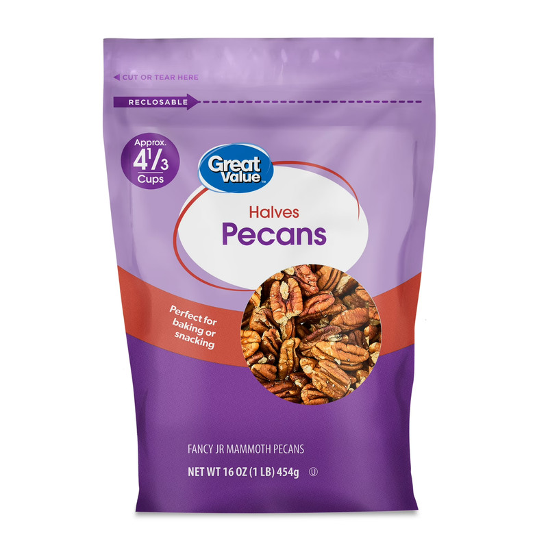 Great Value Pecan Halves 16oz Fresh Raw Baking Nuts Snack Cooking Premium gallery