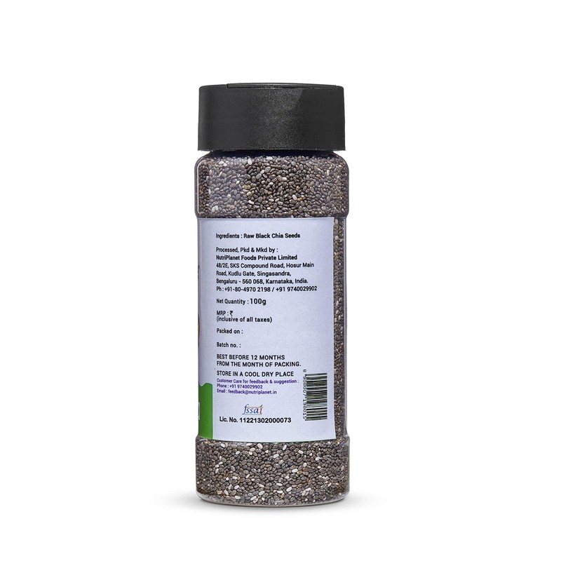 FULSOME - Raw Black Chia Seeds - 100G (Sprinkler Jar)- 2 Units gallery