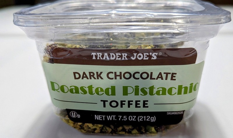 2 PACK TRADER JOE’S DARK CHOCOLATE ROASTED PISTACHIO TOFFEE 2X