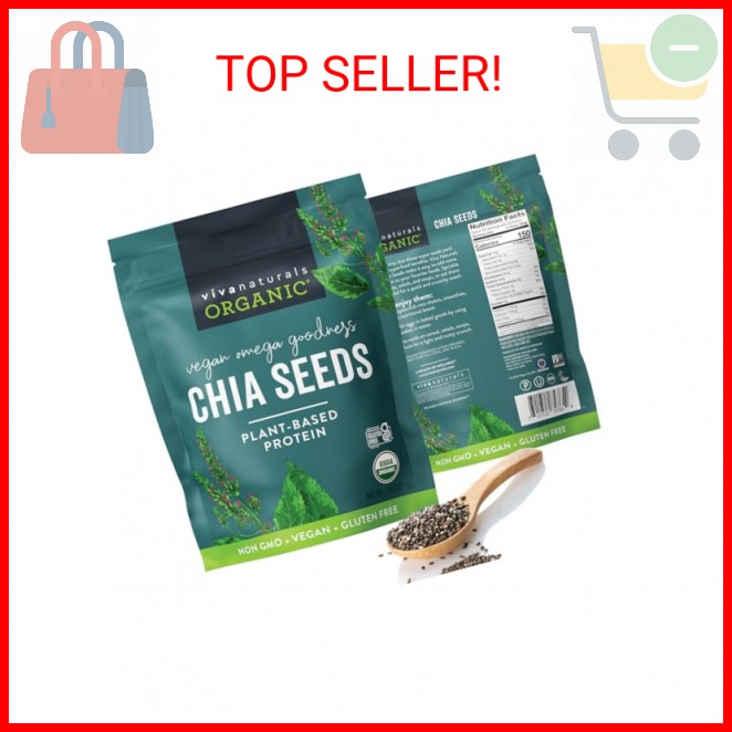 Organic Chia Seeds – Plant-Based Omegas 3 and Vegan Protein, Perfect for Smoothi