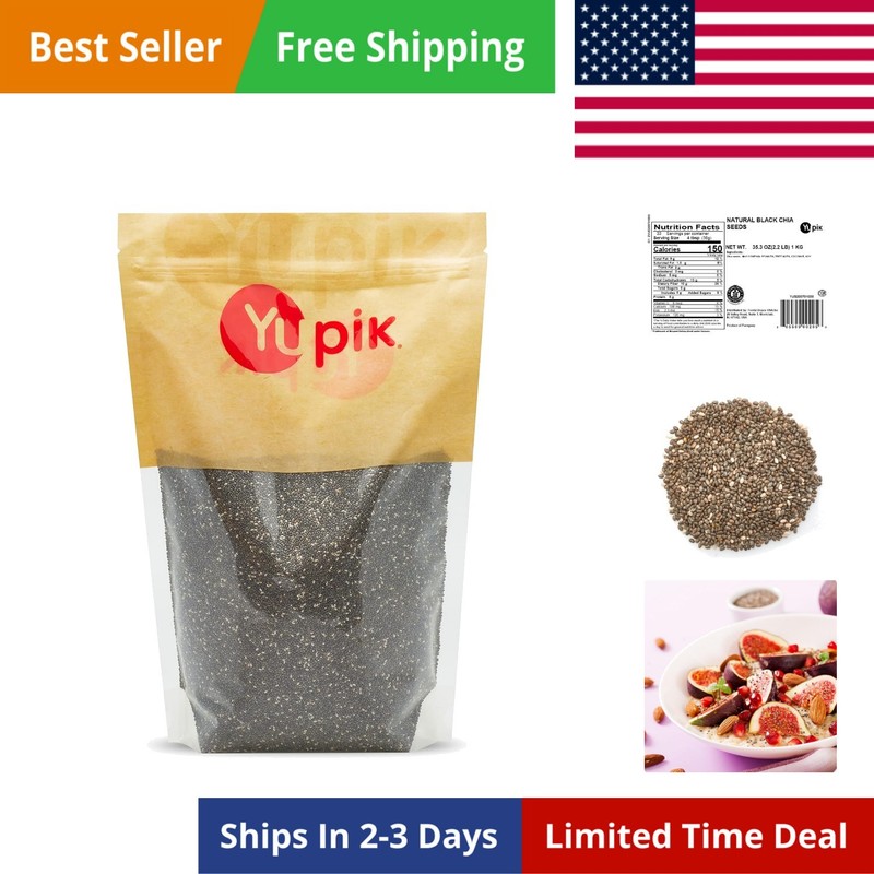 Raw Black Chia Seeds, 2.2 lb 35.2 oz, Gluten-Free, Kosher, , Natural Seeds, P…