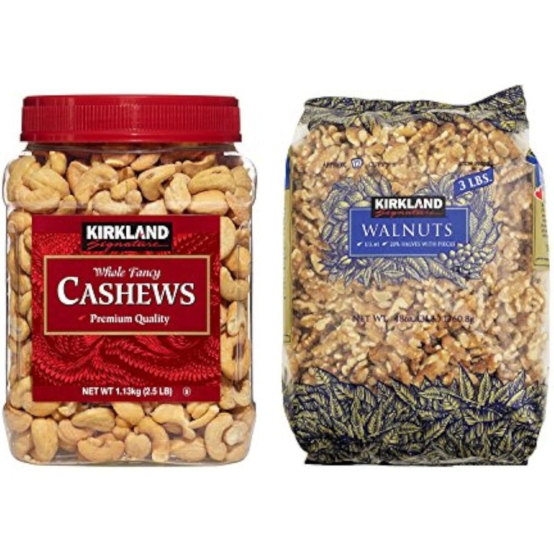 Kirkland Signature Cashews and Walnuts Bundle – Includes Kirkland Signature