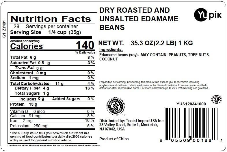 Dry Roasted Unsalted Edamame Beans 2.2 lb Pack of 2 gallery