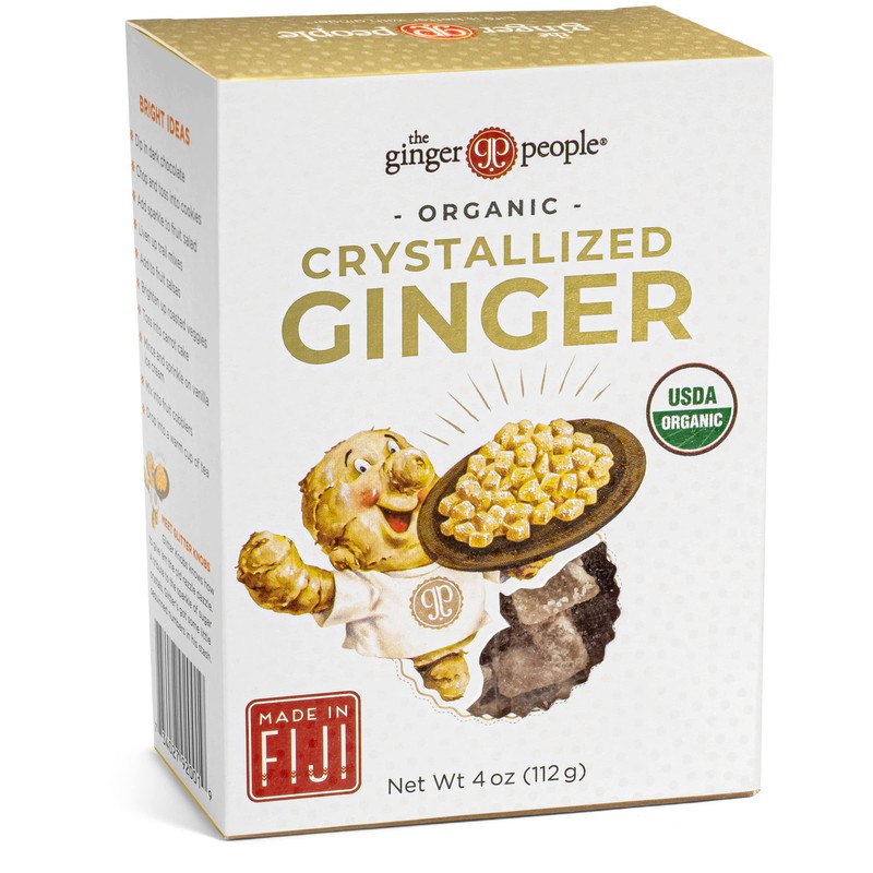 Ginger People Organic Crystallized Ginger 4 Ounce Healthy Snack Pack